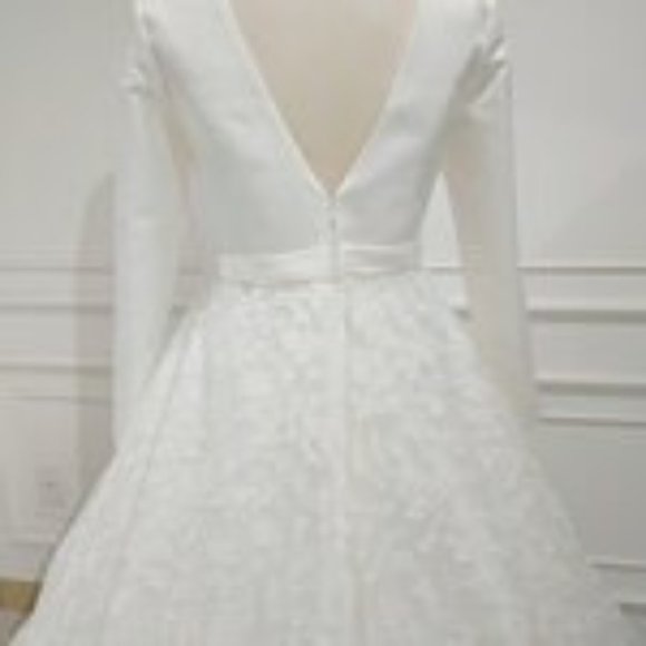 A-Line Wedding Dress With Long Sleeves - Picture 6 of 6